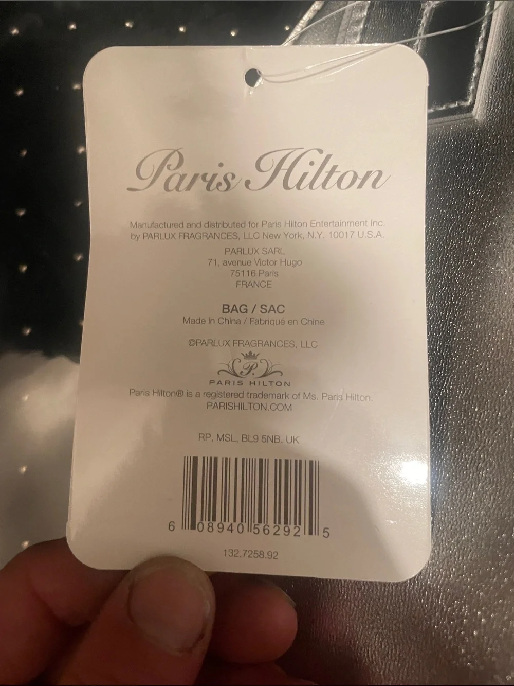 Paris Hilton Silver Metallic Tote with Embossed Script